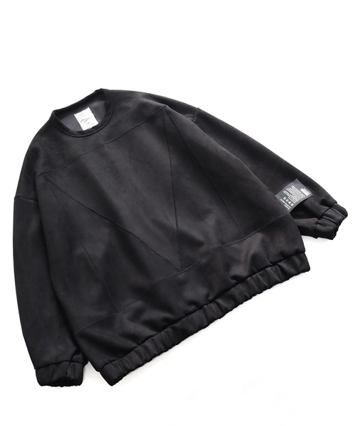 SHAREEF(シャリーフ)の「MICRO SUEDE SWITCHING BIG SWEAT(スウェット・メンズ・ブラック/バーガンディー/グレー・3/2/1)」の6枚目の写真