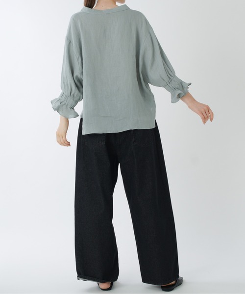 Kelen（ケレン）の「「KELEN / ケレン」ワイドシルエットブラックデニムパンツ"Olue"（デニムパンツ・レディース・ブラック・S/M/XS）」の6枚目の写真