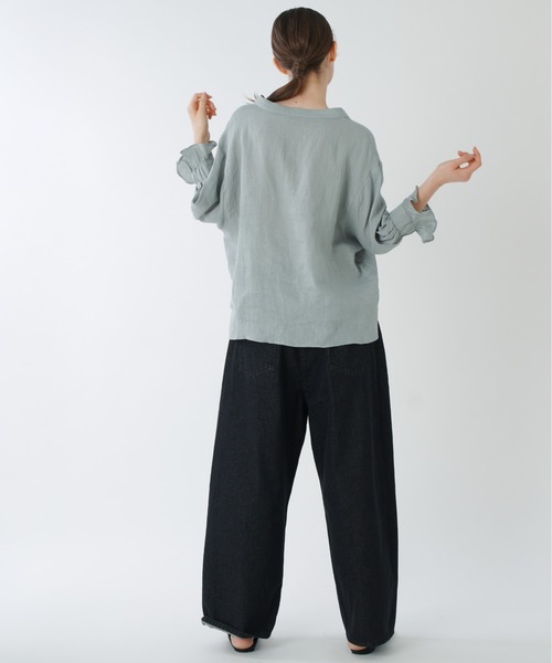 Kelen（ケレン）の「「KELEN / ケレン」ワイドシルエットブラックデニムパンツ"Olue"（デニムパンツ・レディース・ブラック・S/M/XS）」の4枚目の写真