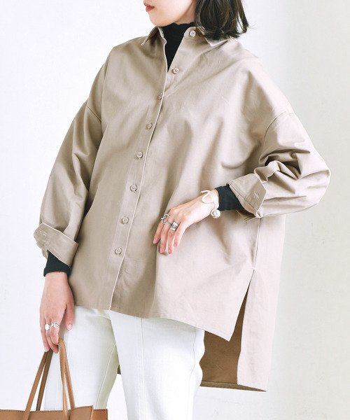 Fizz（フィズ）の「【Fizz/フィズ】　ボリューム袖　オーバーサイズツイルシャツ（シャツ/ブラウス・レディース・オフホワイト/ベージュ/カーキ・M）」の3枚目の写真