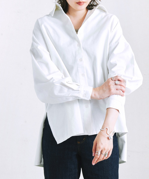 Fizz（フィズ）の「【Fizz/フィズ】　ボリューム袖　オーバーサイズツイルシャツ（シャツ/ブラウス・レディース・オフホワイト/ベージュ/カーキ・M）」の2枚目の写真