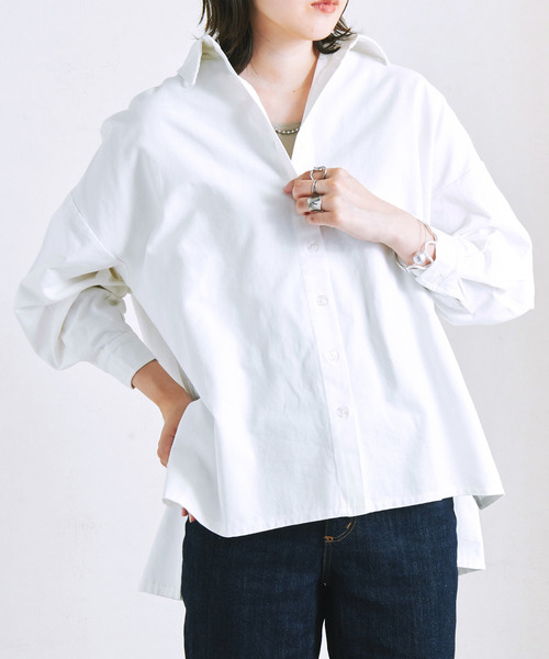 Fizz（フィズ）の「【Fizz/フィズ】　ボリューム袖　オーバーサイズツイルシャツ（シャツ/ブラウス・レディース・オフホワイト/ベージュ/カーキ・M）」の13枚目の写真