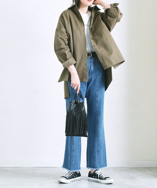 Fizz（フィズ）の「【Fizz/フィズ】　ボリューム袖　オーバーサイズツイルシャツ（シャツ/ブラウス・レディース・オフホワイト/ベージュ/カーキ・M）」の9枚目の写真