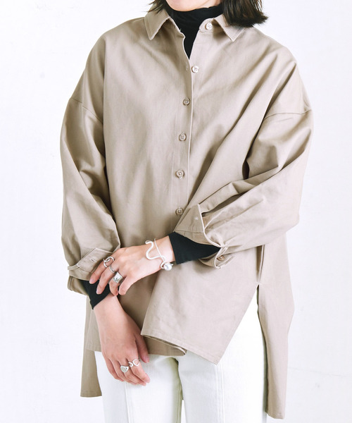 Fizz（フィズ）の「【Fizz/フィズ】　ボリューム袖　オーバーサイズツイルシャツ（シャツ/ブラウス・レディース・オフホワイト/ベージュ/カーキ・M）」の7枚目の写真