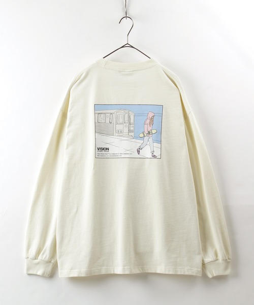Vision Street Wear ヴィジョンストリートウェア サブウェイイラストプリント バックプリント 長袖tシャツ
