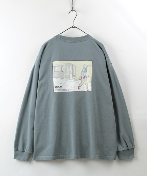 Vision Street Wear ヴィジョンストリートウェア サブウェイイラストプリント バックプリント 長袖tシャツ