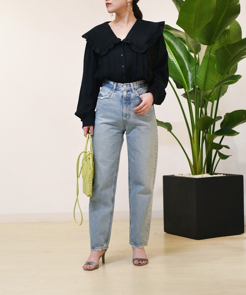 Eimee Law（エイミーロウ）の「フリルビックカラーBL（シャツ/ブラウス・レディース・オフホワイト/ブラック・38）」の9枚目の写真