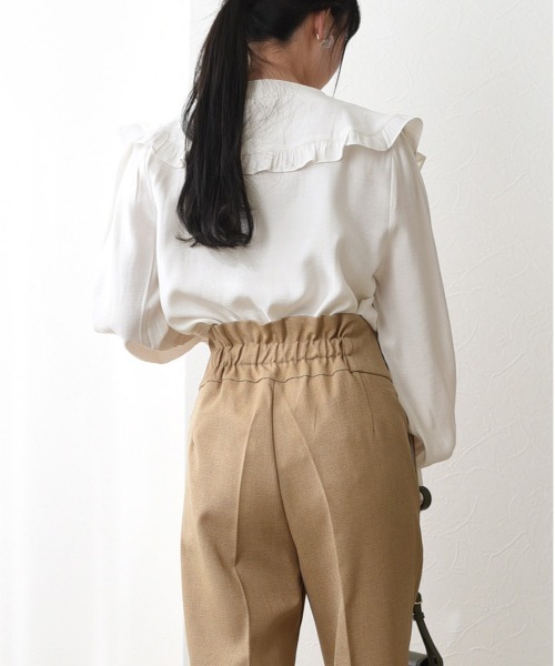 Eimee Law（エイミーロウ）の「フリルビックカラーBL（シャツ/ブラウス・レディース・オフホワイト/ブラック・38）」の13枚目の写真