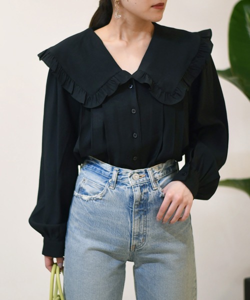 Eimee Law（エイミーロウ）の「フリルビックカラーBL（シャツ/ブラウス・レディース・オフホワイト/ブラック・38）」の20枚目の写真