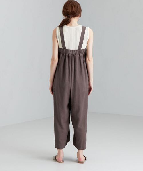 green label relaxing(グリーンレーベルリラクシング)の「CFC Li/Ry ギャザー オールインワン(つなぎ/オールインワン・レディース・ブラック/ナチュラル/ダークブラウン・FREE)」の6枚目の写真