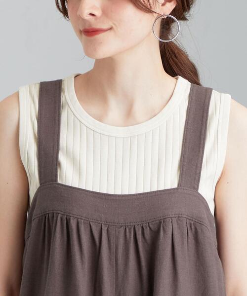 green label relaxing(グリーンレーベルリラクシング)の「CFC Li/Ry ギャザー オールインワン(つなぎ/オールインワン・レディース・ブラック/ナチュラル/ダークブラウン・FREE)」の7枚目の写真