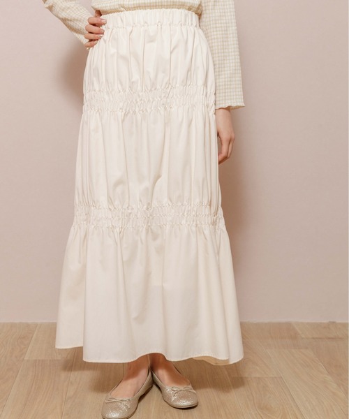 flower(フラワー)の「フューリーギャザースカート(スカート・レディース・ブルー/アイボリー・FREE)」の2枚目の写真