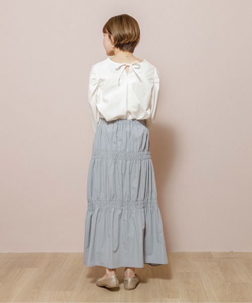 flower(フラワー)の「フューリーギャザースカート(スカート・レディース・ブルー/アイボリー・FREE)」の13枚目の写真
