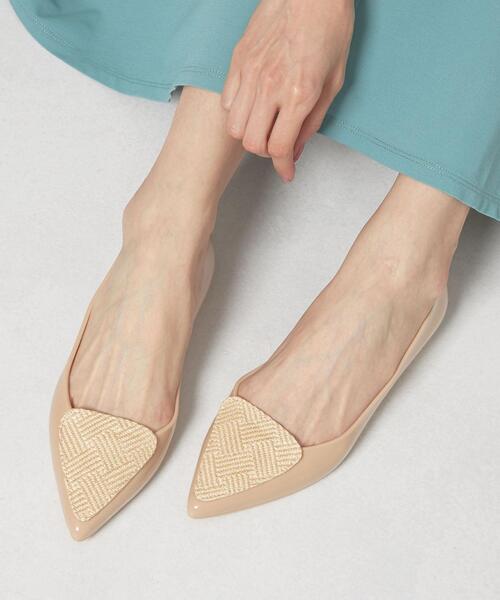 THE STATION STORE（ザ ステーション ストア）の「＜TEMPERATE＞●イソザイ フラット レインパンプス（レインシューズ・レディース・ライトグレー/ベージュ・38/39/37）」の2枚目の写真