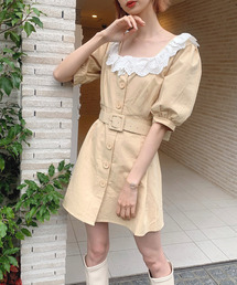 Voyage Titty Co 衿レースベルト付きワンピース Voyage Titty Co Titty Co Online Store ティティーアンドコーオンラインストア