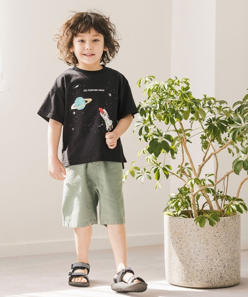 GLOBAL WORK(グローバルワーク)の「【キッズ】ソフトタッチ綿麻ショーツ/927990(その他パンツ・キッズ・チャコールグレー/ライトブルー/ネイビー/オレンジ/ライトイエロー/ライトピンク/グリーン系その他7/アイボリー/ゴールド系その他・110cm/120cm/130cm/140cm/150cm/160cm/100cm)」の17枚目の写真