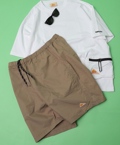 FREAK'S STORE（フリークスストア）の「WEB限定 KELTY×FREAK'S STORE/ケルティ 別注 ワンポイントロゴ ナイロンショーツ（その他パンツ・メンズ・ブラック/ベージュ/パープル/オリーブ/サックスブルー/ブルー系その他/レオパード・SMALL/MEDIUM/LARGE）」の3枚目の写真