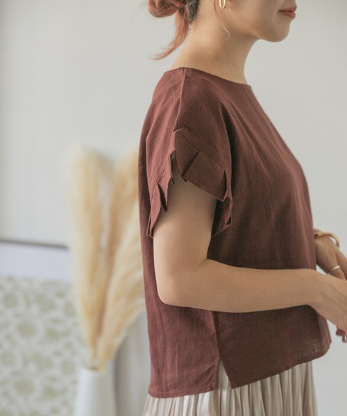 ITEMS URBANRESEARCH（アイテムズ アーバンリサーチ）の「オリガミタックリネンTシャツ（Tシャツ/カットソー・レディース・ブラック/グレー/グレー系その他/ネイビー/ブラウン・FREE）」の13枚目の写真