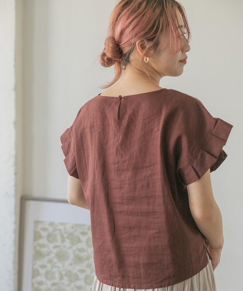 ITEMS URBANRESEARCH（アイテムズ アーバンリサーチ）の「オリガミタックリネンTシャツ（Tシャツ/カットソー・レディース・ブラック/グレー/グレー系その他/ネイビー/ブラウン・FREE）」の15枚目の写真