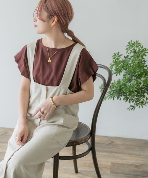 ITEMS URBANRESEARCH（アイテムズ アーバンリサーチ）の「オリガミタックリネンTシャツ（Tシャツ/カットソー・レディース・ブラック/グレー/グレー系その他/ネイビー/ブラウン・FREE）」の19枚目の写真