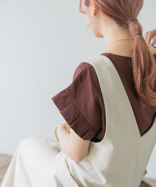 ITEMS URBANRESEARCH（アイテムズ アーバンリサーチ）の「オリガミタックリネンTシャツ（Tシャツ/カットソー・レディース・ブラック/グレー/グレー系その他/ネイビー/ブラウン・FREE）」の20枚目の写真