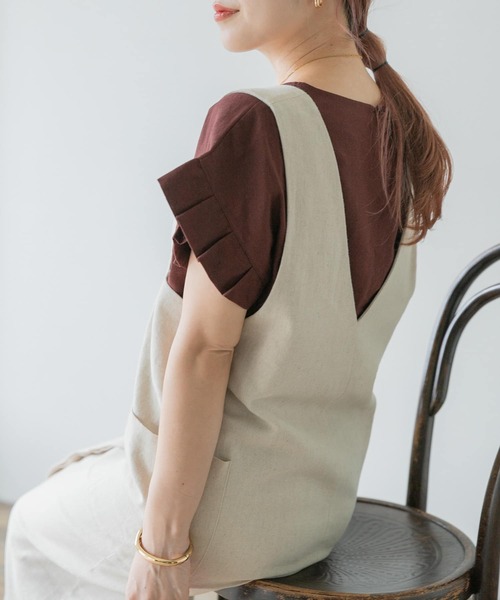 ITEMS URBANRESEARCH（アイテムズ アーバンリサーチ）の「オリガミタックリネンTシャツ（Tシャツ/カットソー・レディース・ブラック/グレー/グレー系その他/ネイビー/ブラウン・FREE）」の21枚目の写真