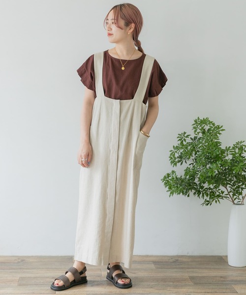 ITEMS URBANRESEARCH（アイテムズ アーバンリサーチ）の「オリガミタックリネンTシャツ（Tシャツ/カットソー・レディース・ブラック/グレー/グレー系その他/ネイビー/ブラウン・FREE）」の22枚目の写真