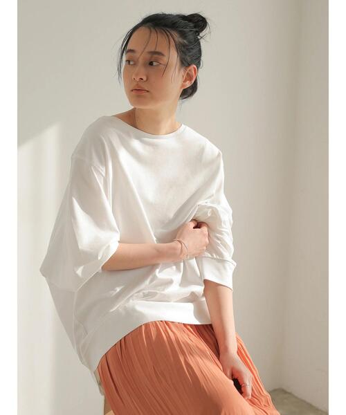 AMERICAN HOLIC（アメリカンホリック）の「ドルマン変形ステッチカットプルオーバー　＊●（Tシャツ/カットソー・レディース・サックスブルー/オフホワイト/その他7/ライトイエロー/ライトベージュ/チャコールグレー・M/L）」の10枚目の写真