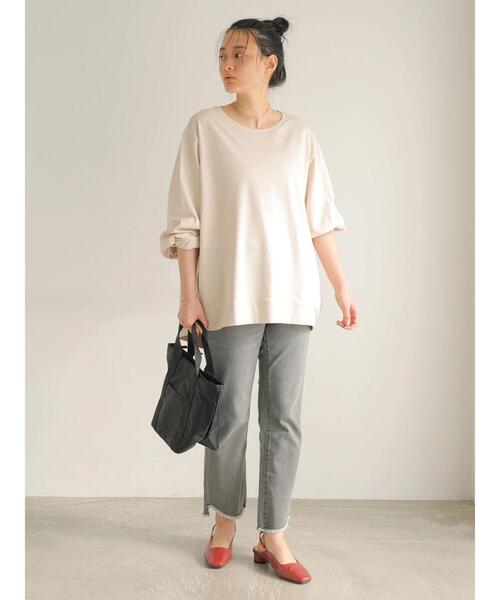 AMERICAN HOLIC（アメリカンホリック）の「ドルマン変形ステッチカットプルオーバー　＊●（Tシャツ/カットソー・レディース・サックスブルー/オフホワイト/その他7/ライトイエロー/ライトベージュ/チャコールグレー・M/L）」の18枚目の写真