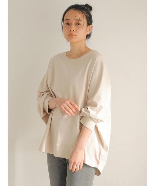 AMERICAN HOLIC（アメリカンホリック）の「ドルマン変形ステッチカットプルオーバー　＊●（Tシャツ/カットソー・レディース・サックスブルー/オフホワイト/その他7/ライトイエロー/ライトベージュ/チャコールグレー・M/L）」の4枚目の写真