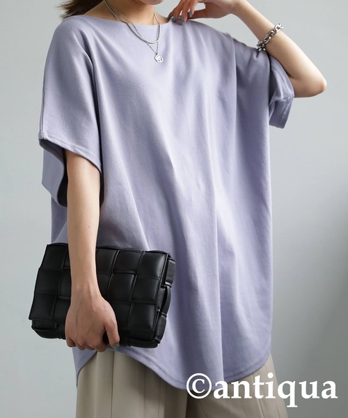 antiqua(アンティカ)の「華奢見せ確実。ボートネックドルマンT(Tシャツ/カットソー・レディース・ブラック/ベージュ/オフホワイト/カーキ/パープル系その他・FREE)」の5枚目の写真