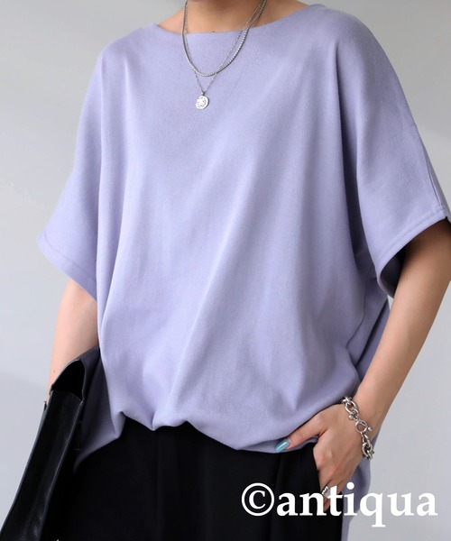 antiqua(アンティカ)の「華奢見せ確実。ボートネックドルマンT(Tシャツ/カットソー・レディース・ブラック/ベージュ/オフホワイト/カーキ/パープル系その他・FREE)」の13枚目の写真
