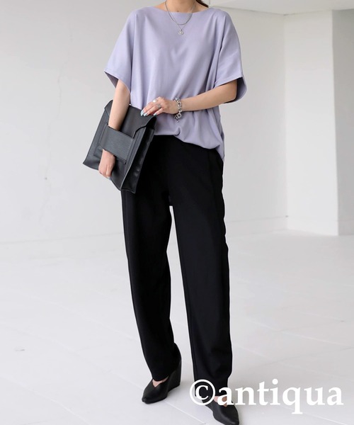 antiqua(アンティカ)の「華奢見せ確実。ボートネックドルマンT(Tシャツ/カットソー・レディース・ブラック/ベージュ/オフホワイト/カーキ/パープル系その他・FREE)」の12枚目の写真