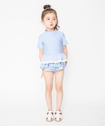 BRANSHES（ブランシェス）の「【水着】半袖ラッシュガード＆スイムパンツセット（水着）」