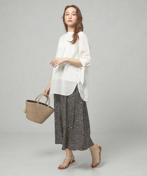 closet story（クローゼットストーリー）の「＜closet story＞CSC ソデムスビ ギャザー ブラウス（シャツ/ブラウス・レディース・ホワイト/オレンジ・FREE）」の10枚目の写真