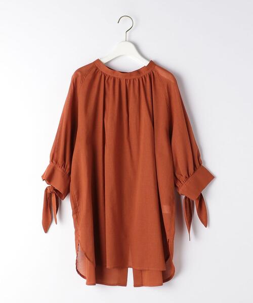 closet story（クローゼットストーリー）の「＜closet story＞CSC ソデムスビ ギャザー ブラウス（シャツ/ブラウス・レディース・ホワイト/オレンジ・FREE）」の11枚目の写真