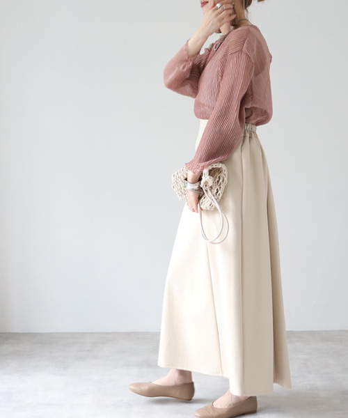 Fizz（フィズ）の「【Fizz/フィズ】　ヘリンボーンプリーツシアーブラウス（シャツ/ブラウス・レディース・ライトベージュ/ピンク/グリーン・M）」の11枚目の写真