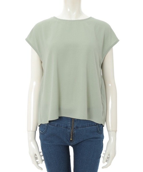 fifth（フィフス）の「バックペプラムフレンチスリーブブラウス（シャツ/ブラウス・レディース・ライトグレー/ライトグリーン・MEDIUM）」の6枚目の写真