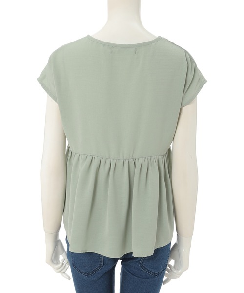 fifth（フィフス）の「バックペプラムフレンチスリーブブラウス（シャツ/ブラウス・レディース・ライトグレー/ライトグリーン・MEDIUM）」の7枚目の写真