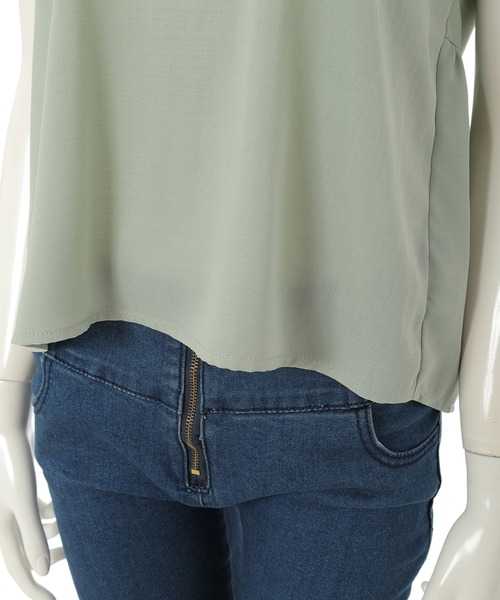 fifth（フィフス）の「バックペプラムフレンチスリーブブラウス（シャツ/ブラウス・レディース・ライトグレー/ライトグリーン・MEDIUM）」の5枚目の写真