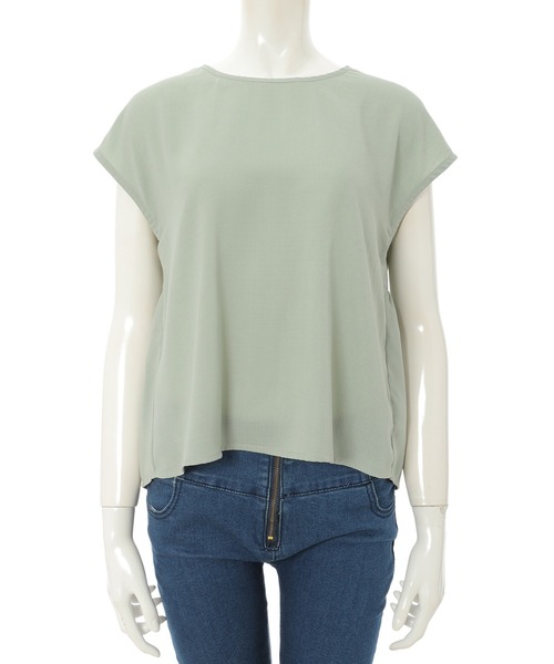 fifth（フィフス）の「バックペプラムフレンチスリーブブラウス（シャツ/ブラウス・レディース・ライトグレー/ライトグリーン・MEDIUM）」の10枚目の写真