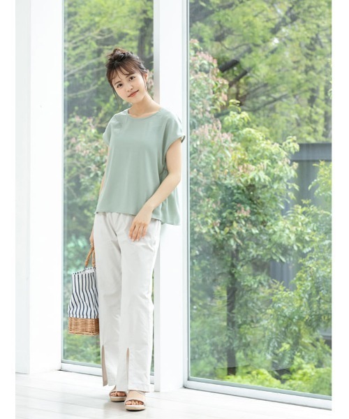 fifth（フィフス）の「バックペプラムフレンチスリーブブラウス（シャツ/ブラウス・レディース・ライトグレー/ライトグリーン・MEDIUM）」の12枚目の写真