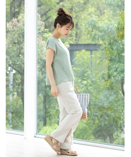 fifth（フィフス）の「バックペプラムフレンチスリーブブラウス（シャツ/ブラウス・レディース・ライトグレー/ライトグリーン・MEDIUM）」の14枚目の写真