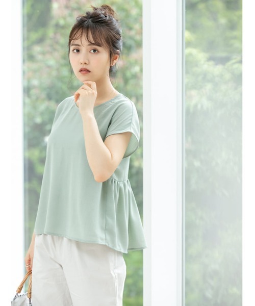 fifth（フィフス）の「バックペプラムフレンチスリーブブラウス（シャツ/ブラウス・レディース・ライトグレー/ライトグリーン・MEDIUM）」の15枚目の写真