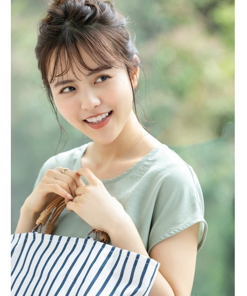 fifth（フィフス）の「バックペプラムフレンチスリーブブラウス（シャツ/ブラウス・レディース・ライトグレー/ライトグリーン・MEDIUM）」の16枚目の写真