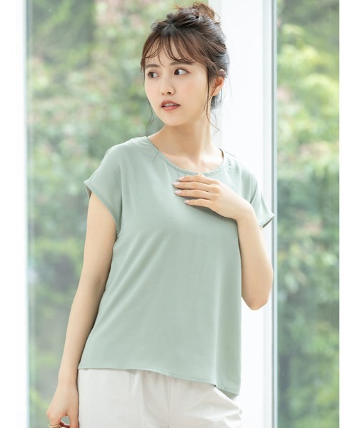 fifth（フィフス）の「バックペプラムフレンチスリーブブラウス（シャツ/ブラウス・レディース・ライトグレー/ライトグリーン・MEDIUM）」の17枚目の写真