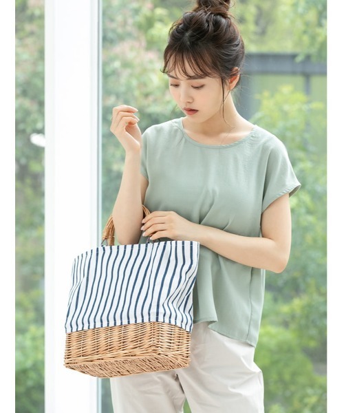 fifth（フィフス）の「バックペプラムフレンチスリーブブラウス（シャツ/ブラウス・レディース・ライトグレー/ライトグリーン・MEDIUM）」の19枚目の写真