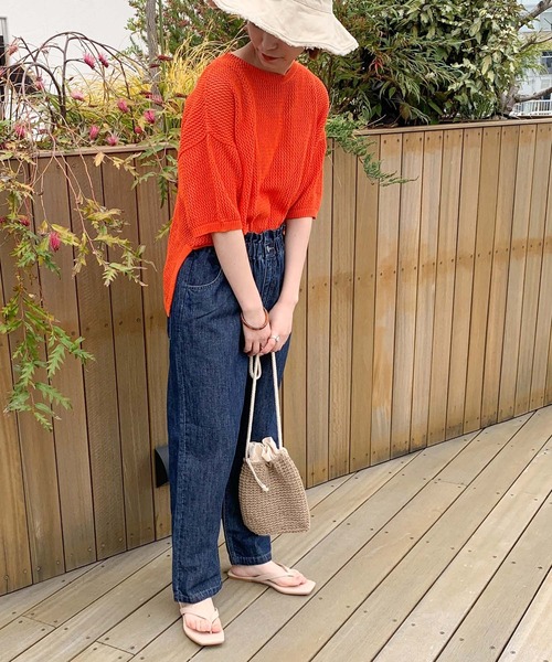 CIAOPANIC TYPY（チャオパニックティピー）の「【ZOZOTOWN限定】メッシュニットトップス2/サイドスリット（ニット/セーター・レディース・オフホワイト/チャコールグレー/オレンジ・ONE SIZE）」の10枚目の写真