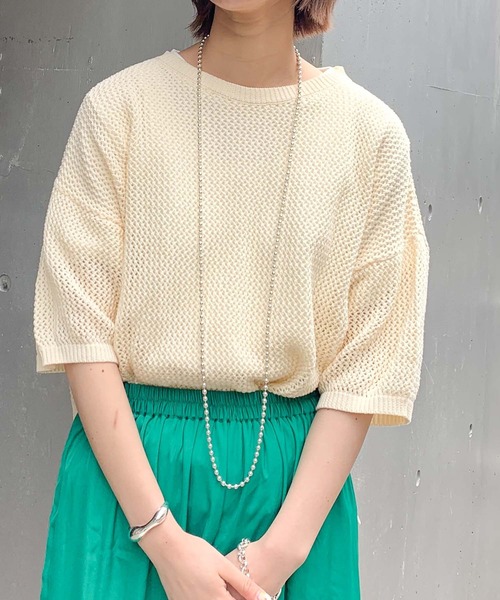 CIAOPANIC TYPY（チャオパニックティピー）の「【ZOZOTOWN限定】メッシュニットトップス2/サイドスリット（ニット/セーター・レディース・オフホワイト/チャコールグレー/オレンジ・ONE SIZE）」の19枚目の写真