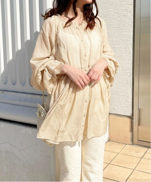 apres jour(アプレジュール)の「シアーチュニックブラウス【ZOZOTOWN限定アイテム】(シャツ/ブラウス・レディース・オフホワイト/ライトベージュ/ミント/ピンク/アイボリー・フリー/X-LARGE)」の20枚目の写真